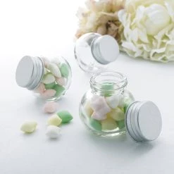 Coupon 🛒 6 Packs: 20 ct. (120 total) Round Glass Favor Jars with Silver Lids by Celebrate It™ Occasions™ 🌟