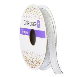 Best Pirce 🔔 24 Pack: 3/8" Wired Silver Metallic Ribbon by Celebrate It® Tempo™ 🔥
