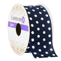 Hot Sale 🌟 12 Pack: 1.5" Satin Wired Polka Dots Ribbon by Celebrate It® 360°™ 🌟