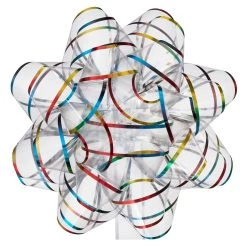 Wholesale 🛒 12 Pack: Clear & Rainbow Jumbo Bow by Celebrate It™ 🛒