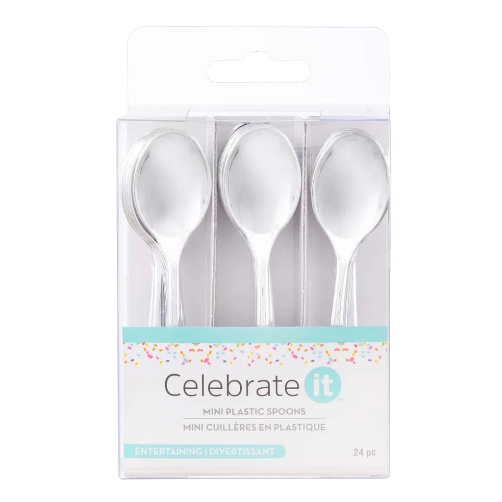 Top 10 🤩 12 Packs: 24 ct. (288 total) Silver Plastic Mini Spoons by Celebrate It™ ⌛ 1 Top 10 🤩 12 Packs: 24 ct. (288 total) Silver Plastic Mini Spoons by Celebrate It™ ⌛