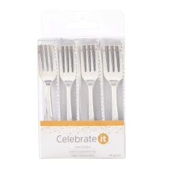 Cheapest 🎁 12 Packs: 24 ct. (288 total) Silver Plastic Mini Forks by Celebrate It™ 🔥