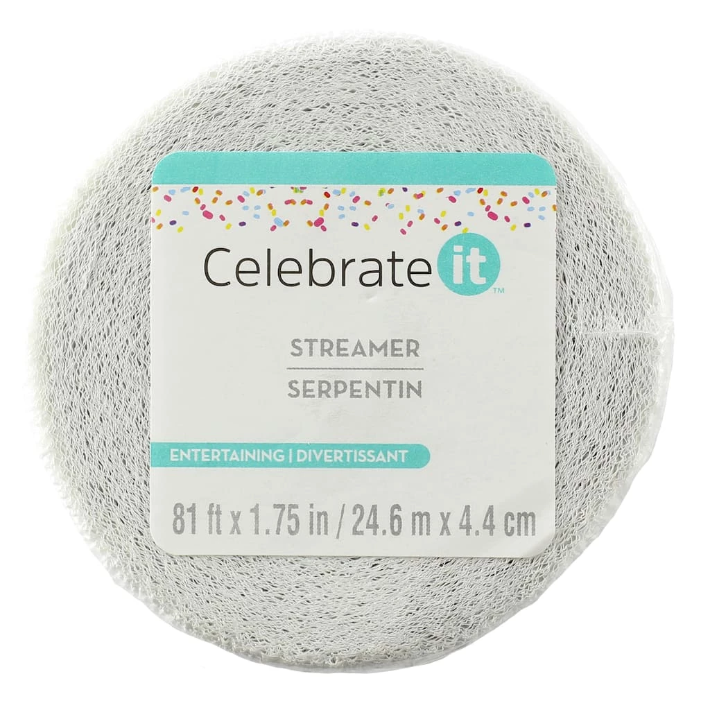 Buy 👍 12 Pack: White Crepe Streamer by Celebrate It™ ✨ 1 Buy 👍 12 Pack: White Crepe Streamer by Celebrate It™ ✨