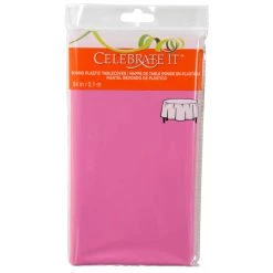 Buy ✨ 12 Pack: Pink Round Plastic Table Cover by Celebrate It™ 😉