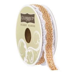 Discount 😉 12 Pack: 3/4" Faux Burlap with Lace Edging Ribbon by Celebrate It® Occasions™ 👏