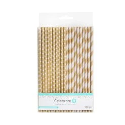 Promo 🤩 8 Packs: 100 ct. (800 total) Kraft Printed Paper Straws by Celebrate It™ Entertaining 😍