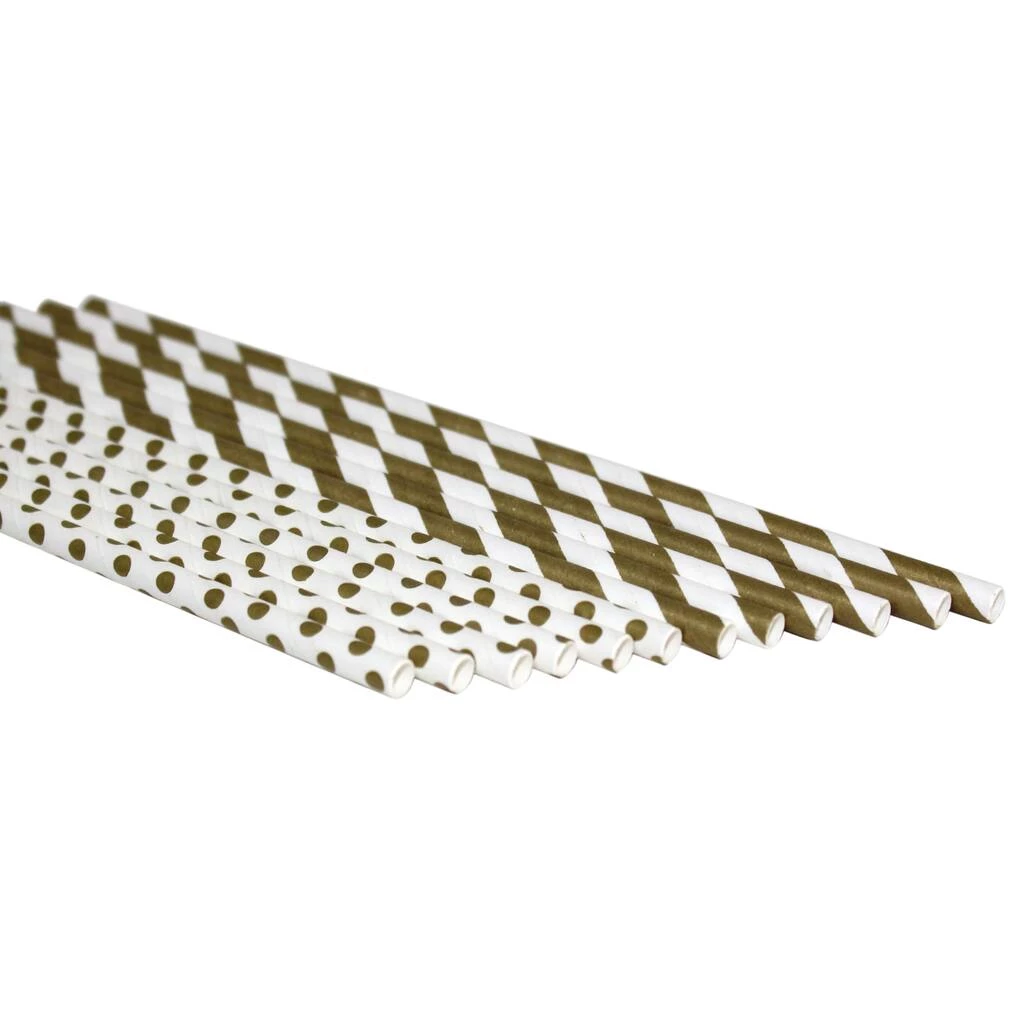 Best deal 😍 8 Packs: 100 ct. (800 total) Gold Printed Paper Straws by Celebrate It™ Entertaining 💯 2 Best deal 😍 8 Packs: 100 ct. (800 total) Gold Printed Paper Straws by Celebrate It™ Entertaining 💯 - Image 2