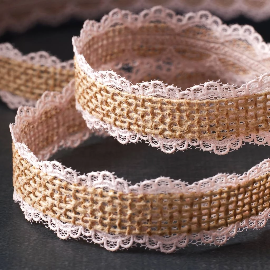 New đ 12 Pack: 3/4" Burlap & Lace Ribbon by Celebrate It® Occasions™ đ 2 New đ 12 Pack: 3/4" Burlap & Lace Ribbon by Celebrate It® Occasions™ đ - Image 2