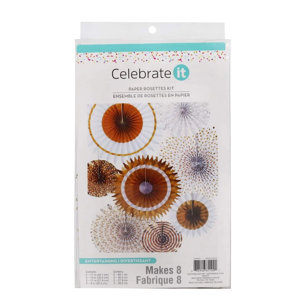Coupon ✨ 6 Packs: 8 ct. (48 total) Gold Print Rosette Décor Kit by Celebrate It™ 😍 1 Coupon ✨ 6 Packs: 8 ct. (48 total) Gold Print Rosette Décor Kit by Celebrate It™ 😍
