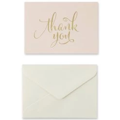 Cheapest 🛒 8 Packs: 40 ct. (320 total) Blush & Gold Thank You Cards & Envelopes by Celebrate It™ 🌟 -Celebrate It Sales Shop MP509607 22