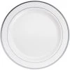 Best Pirce ⭐ 12 Packs: 10 ct. (120 total) Round Banquet Plates with Silver Trim by Celebrate It™ 🤩