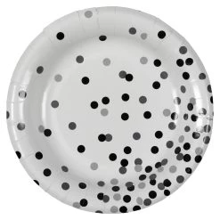 Flash Sale 🛒 12 Packs: 12 ct. (144 total) Black Dots 7" Round Paper Plates by Celebrate It™ ⌛
