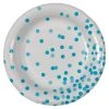 Outlet ⭐ 12 Packs: 12 ct. (144 total) Turquoise Dots 7" Round Paper Plates by Celebrate It™ 🔔