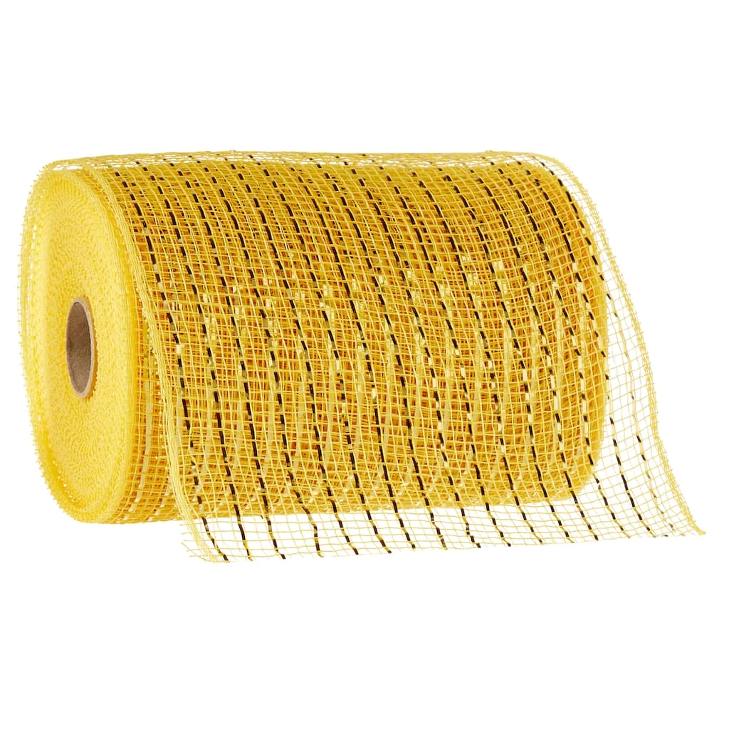 Coupon ๐ 12 Pack: 5.5" Mesh Mustard Ribbon by Celebrate It™ ๐ 1 Coupon ๐ 12 Pack: 5.5" Mesh Mustard Ribbon by Celebrate It™ ๐