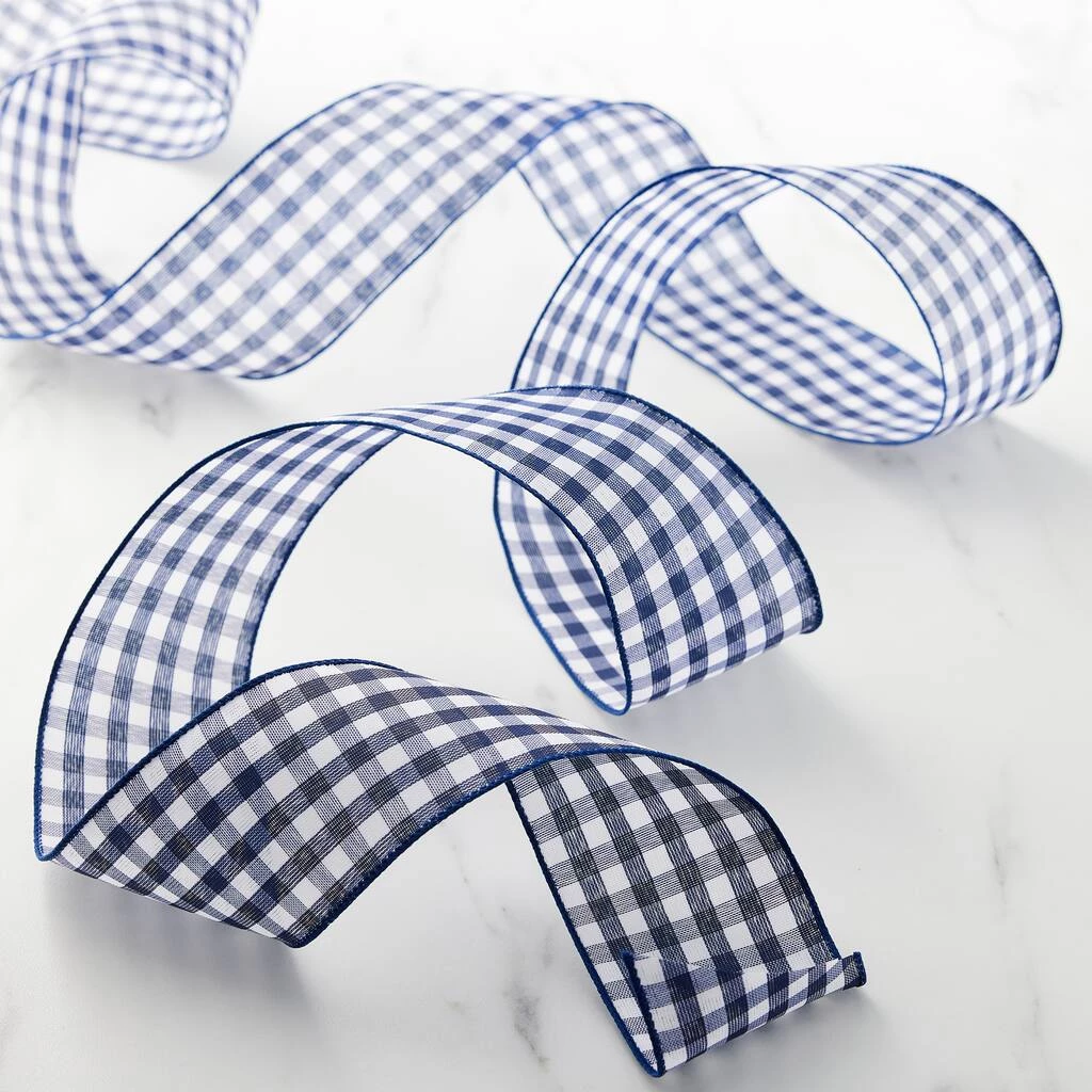 Outlet 🔔 12 Pack: 2.5" Gingham Wired Ribbon by Celebrate It™ Décor 😉 2 Outlet 🔔 12 Pack: 2.5" Gingham Wired Ribbon by Celebrate It™ Décor 😉 - Image 2